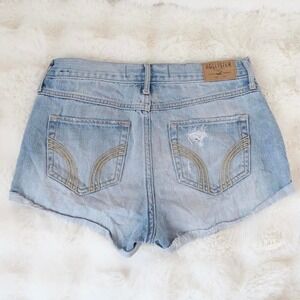 y2k hollister distressed denim shorts light wash size 7
